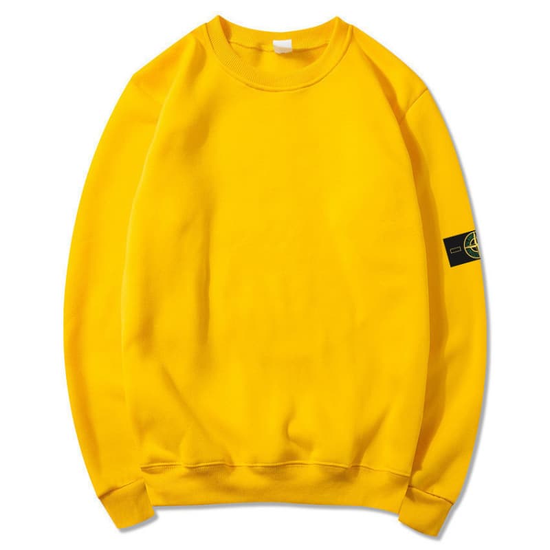 Sweat-shirt à capuche pour homme, couleur unie, col rond, basique, automne et hiver