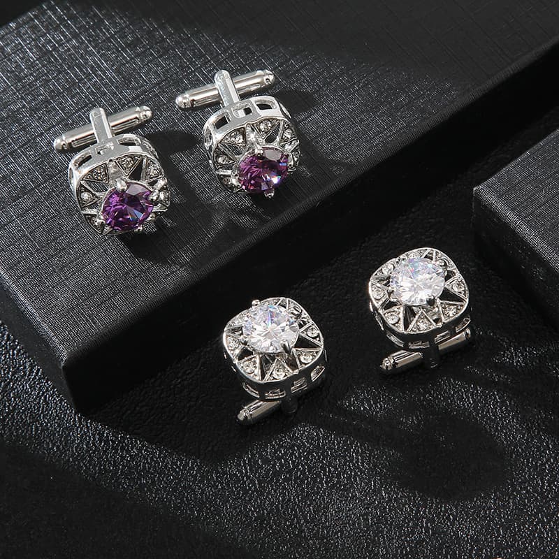 new creative hollow diamond zircon cufflinks button fashionable men's French Cufflinks