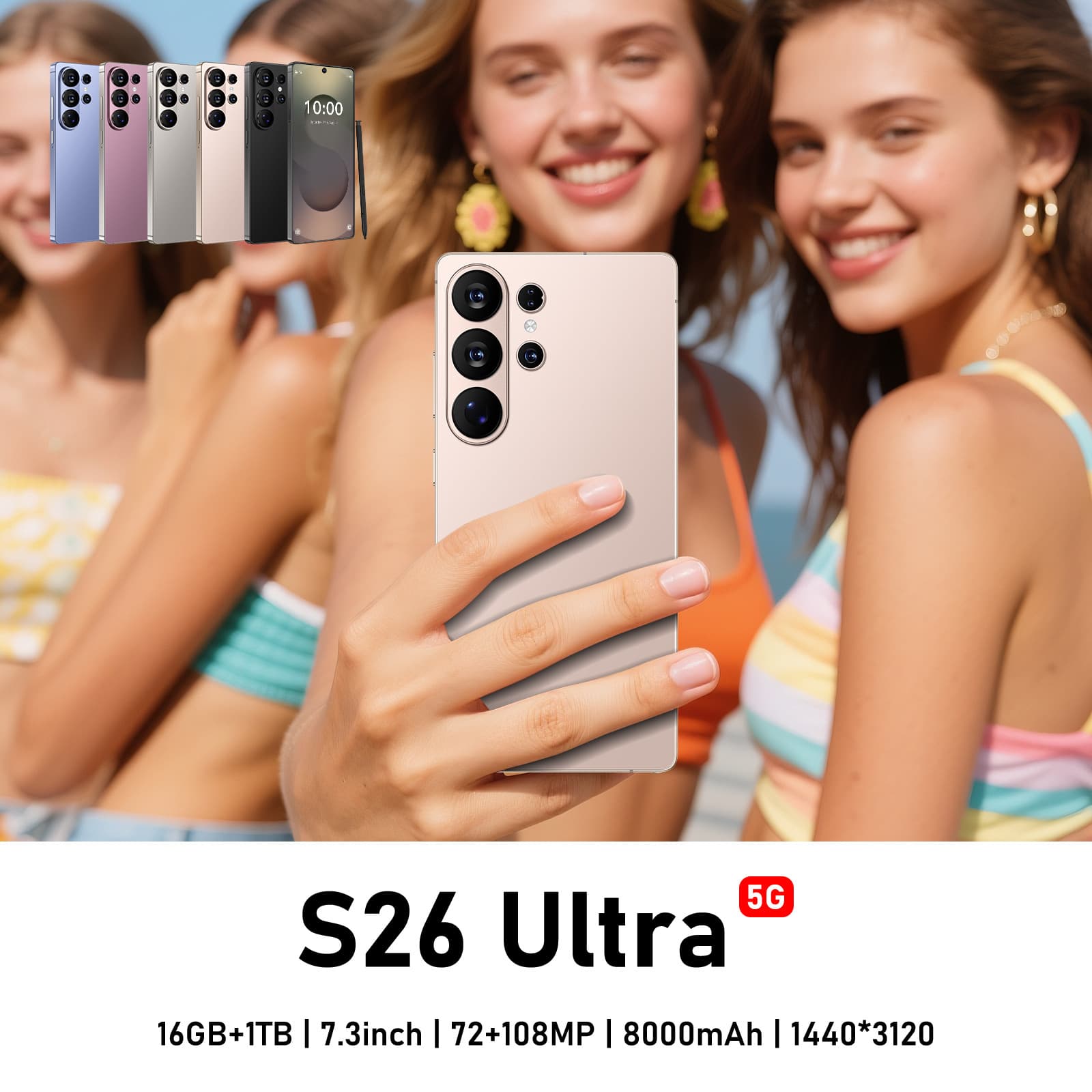Popular S26 Ultra 7.3-inch Large Screen Cross-border Phone 3+16GB Android 10.0 Smartphone Wholesale,wedding,birthday, Holiday,housewarming Gifts,Etc