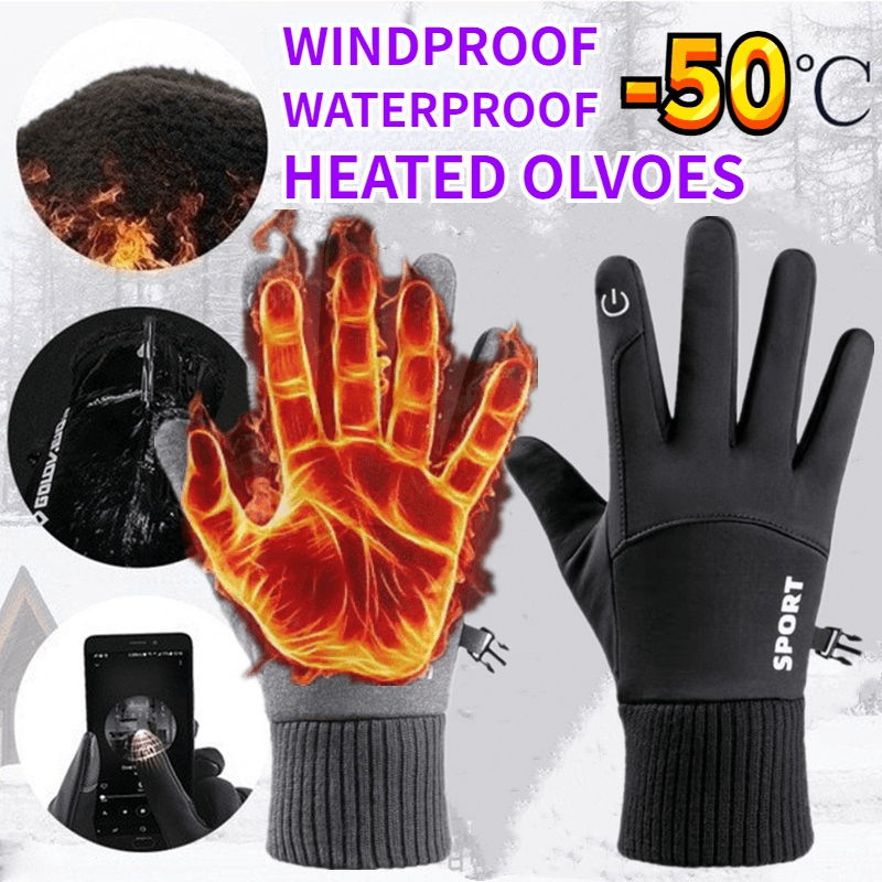 Winter Unisex Touch Screen Windproof Thickened Warm Wool Cashmere Full Fier Gloves Cycli Bike Motorcycle Skii