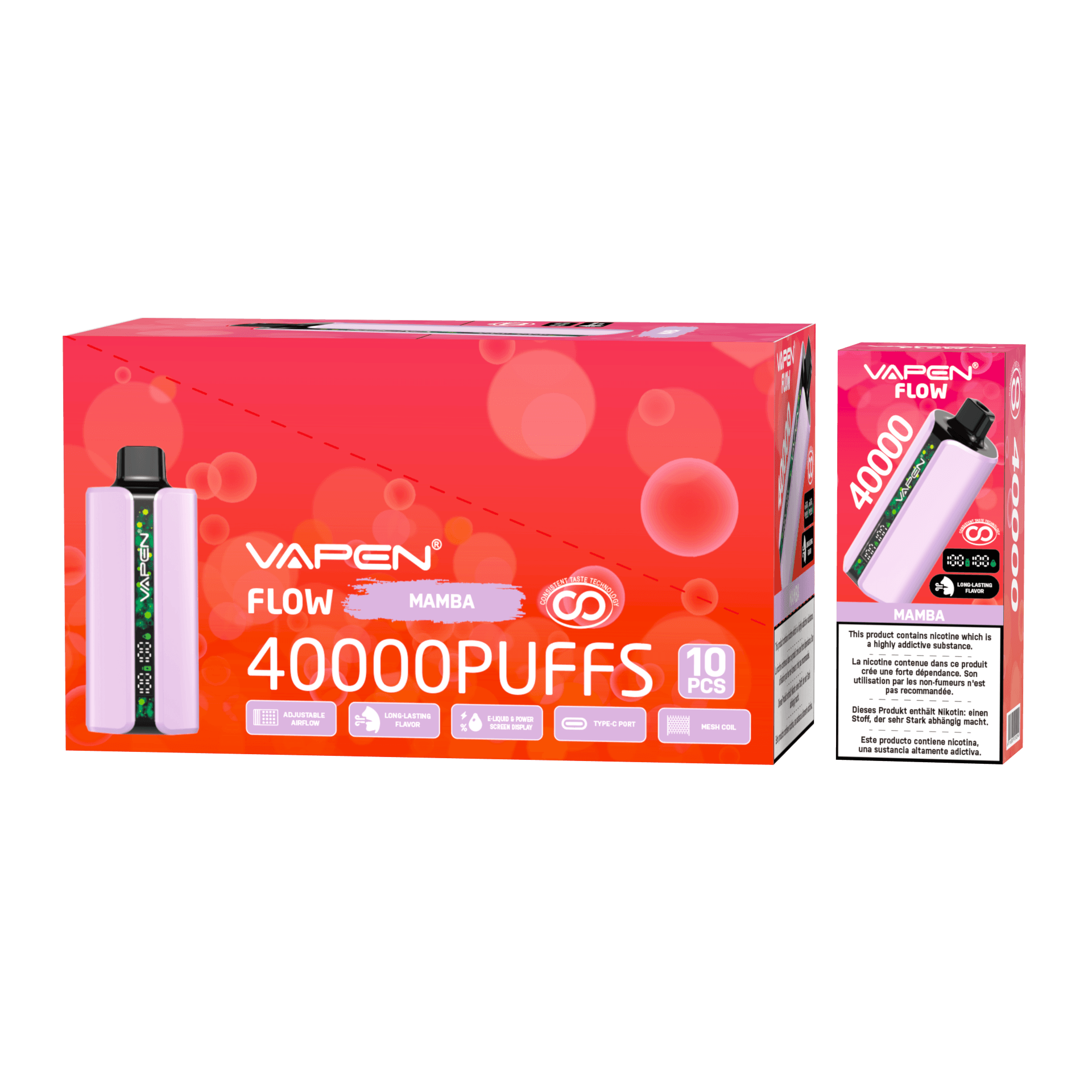 10pcs Vapen Flow 40000 Puffs Stylo Vape Jetable E-cig Mesh PRO Saveurs 40K 30K 50K Vapes Bar Elf Cigarette Électronique TECHNOLOGIE DE GOÛT CONSTAN
