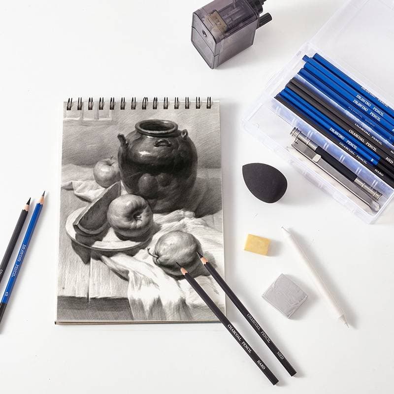 Qili Sketching Pencil Set - Professional Art Drawing Kit With HB, 2B, Charcoal Pencils, Wooden Case, Ideal For Beginners & Artists