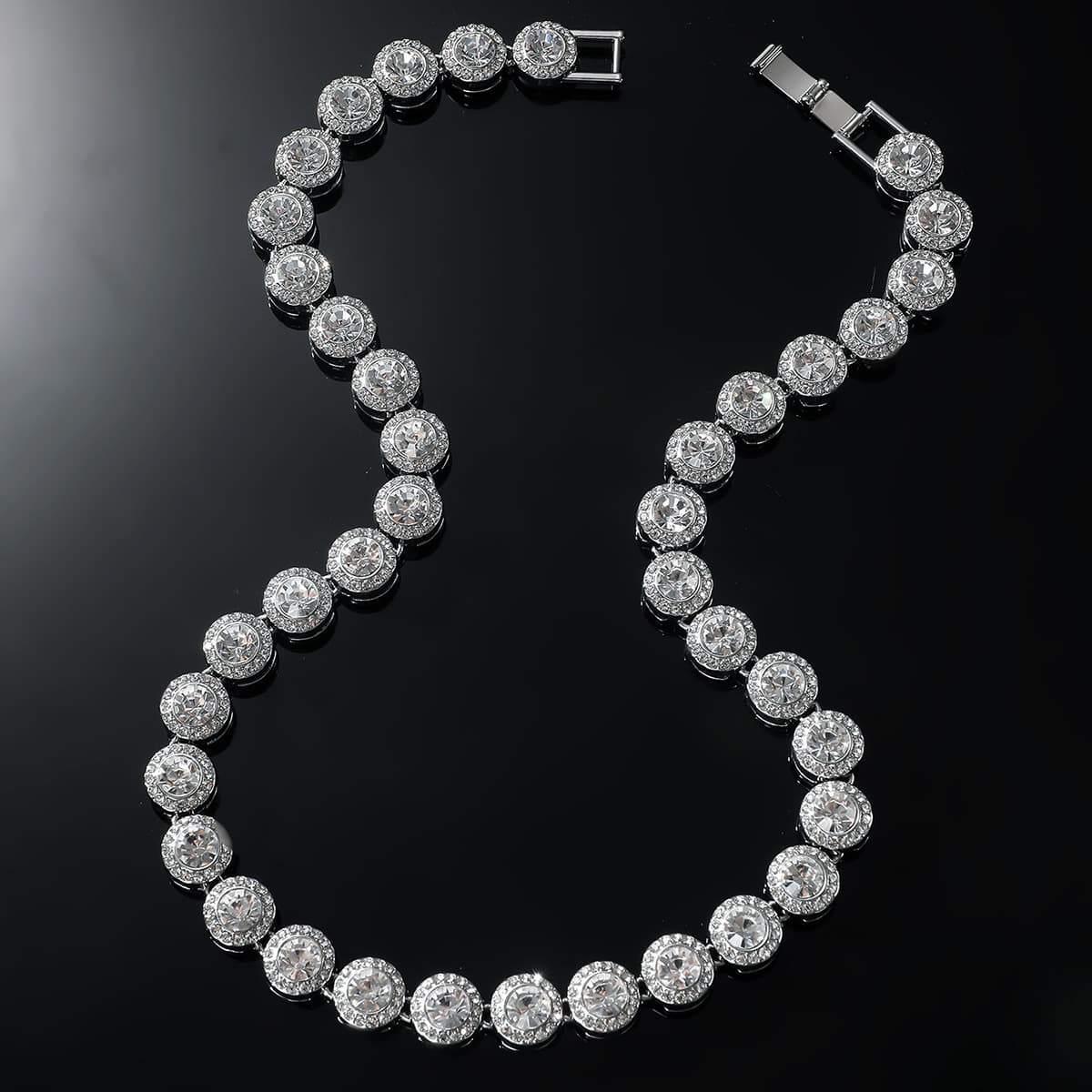 Hip-hop Geometric Alloy Inlay Zircon Men's Bracelets Necklace