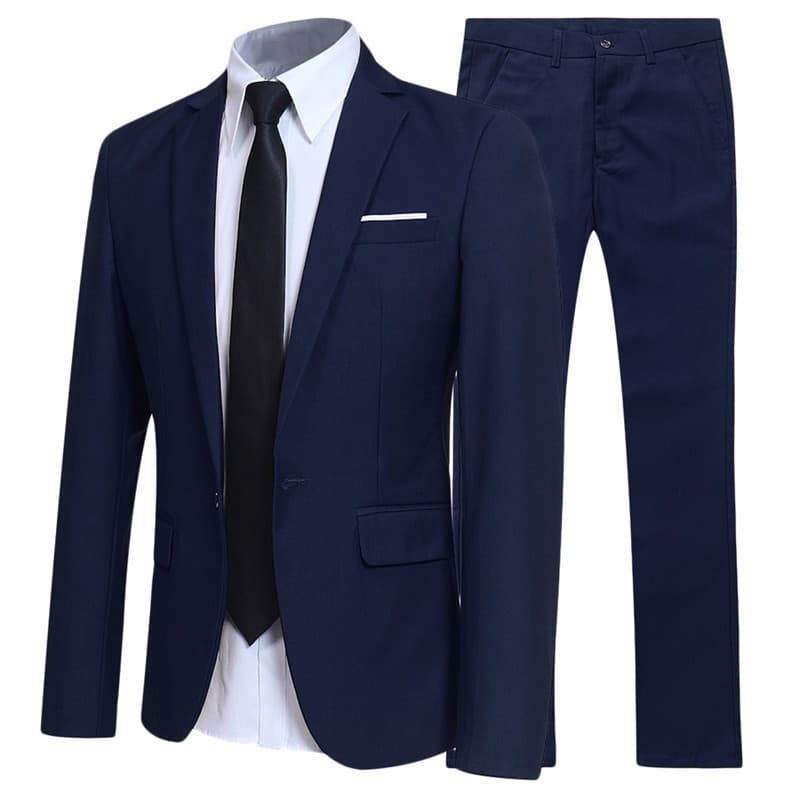 Suit Men's Two-piece Business Dress Professional Small West Decoration Body Formal Stylish Buttons Pockets Blazer Wedding Dress