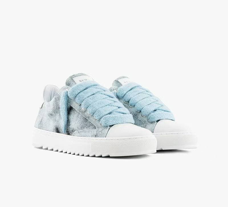 Chaussures de sport unisexes numériques décontractées blanches à lacets de haute qualité, style européen et américain populaire.