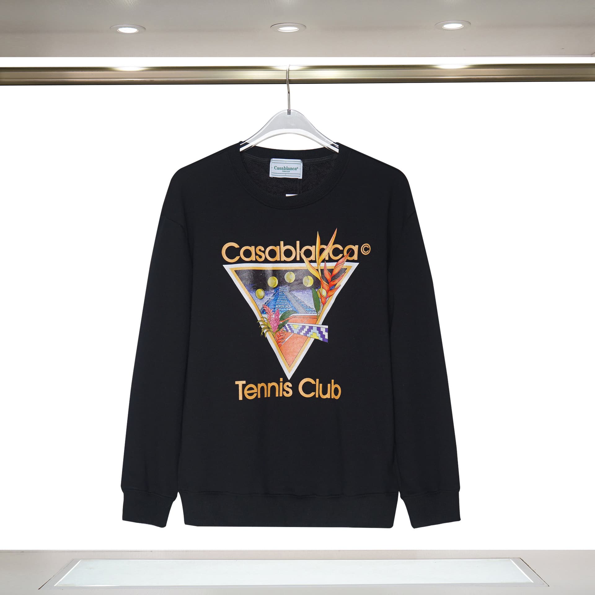 Casablanca Automne/Hiver Nouveau Col Rond Lettre Imprimé Étoile Même Style Pull Tendance