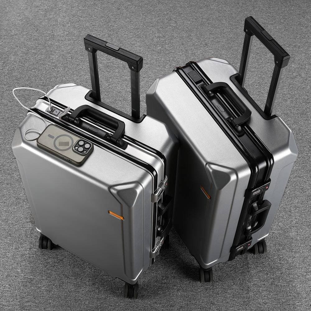 Luggage Travel Suitcase 20-Inch Carry-On With Aluminum Frame Trolley Universal Wheels Zipper Combination Lock For Students And Travelers