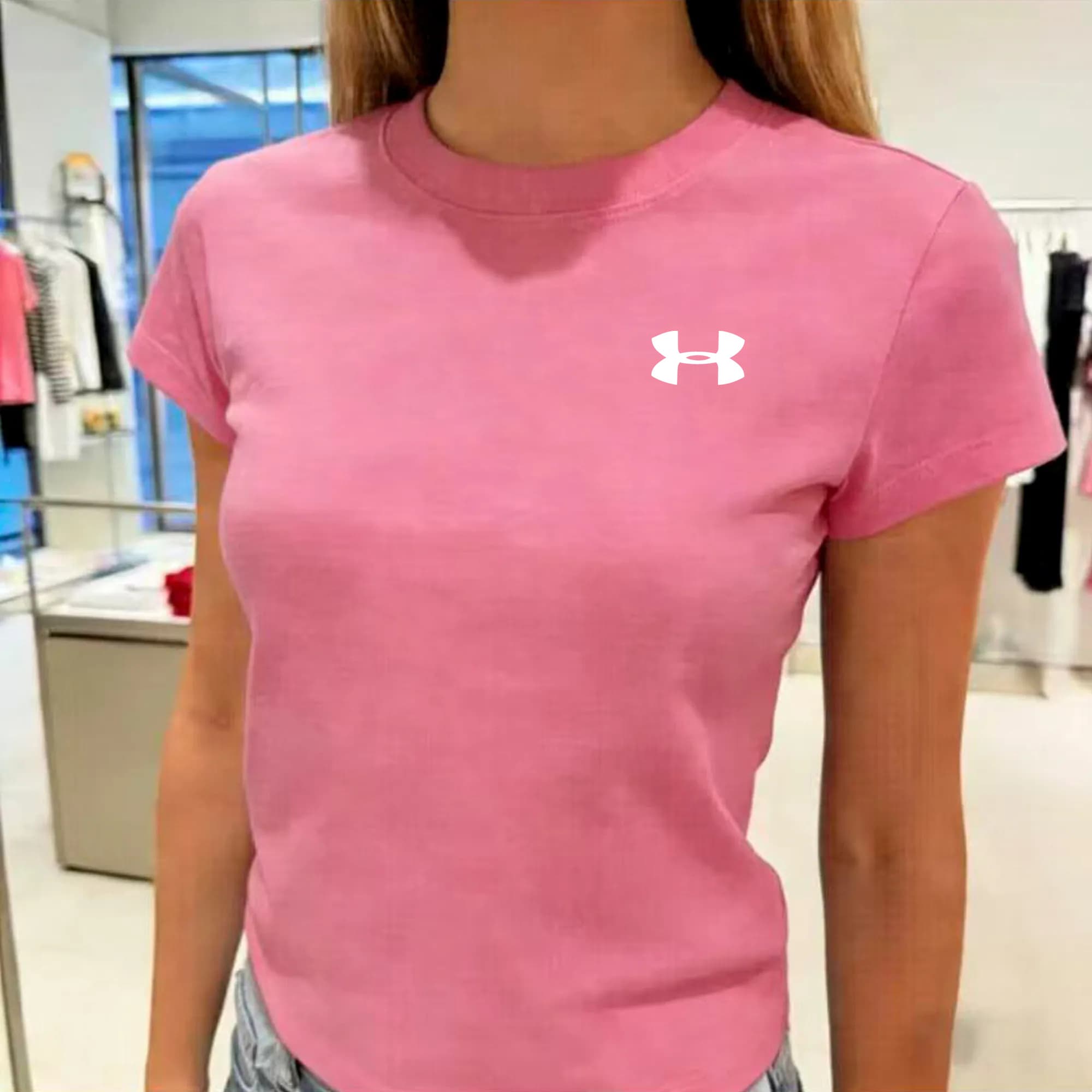 T-shirt imprimé à manches courtes pour femme, collection été 2026, motif classique, basique et décontracté, référence 078