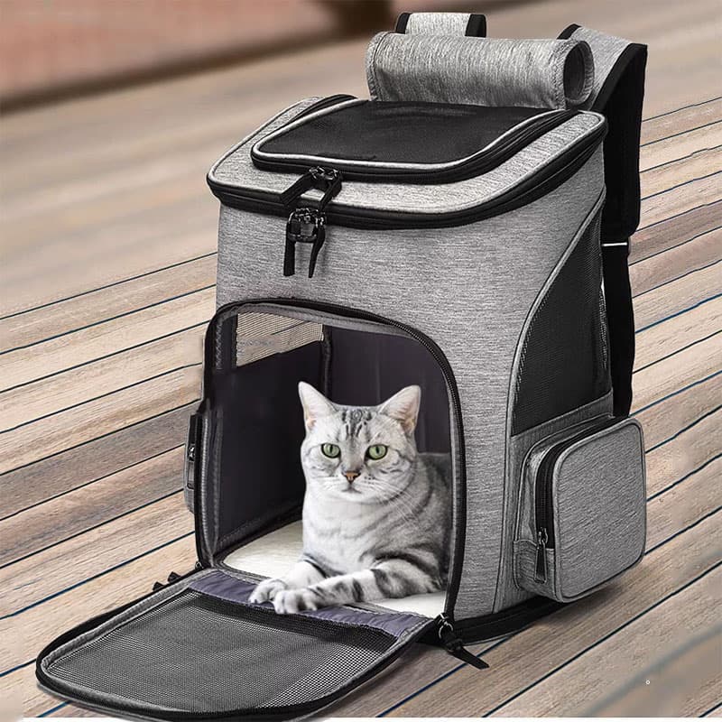 Breathable Pet Cat Carrier Backpack Foldable Pet Carrier Transport Travel Bag Expandable Large Capacity Creative For Cats Dogs