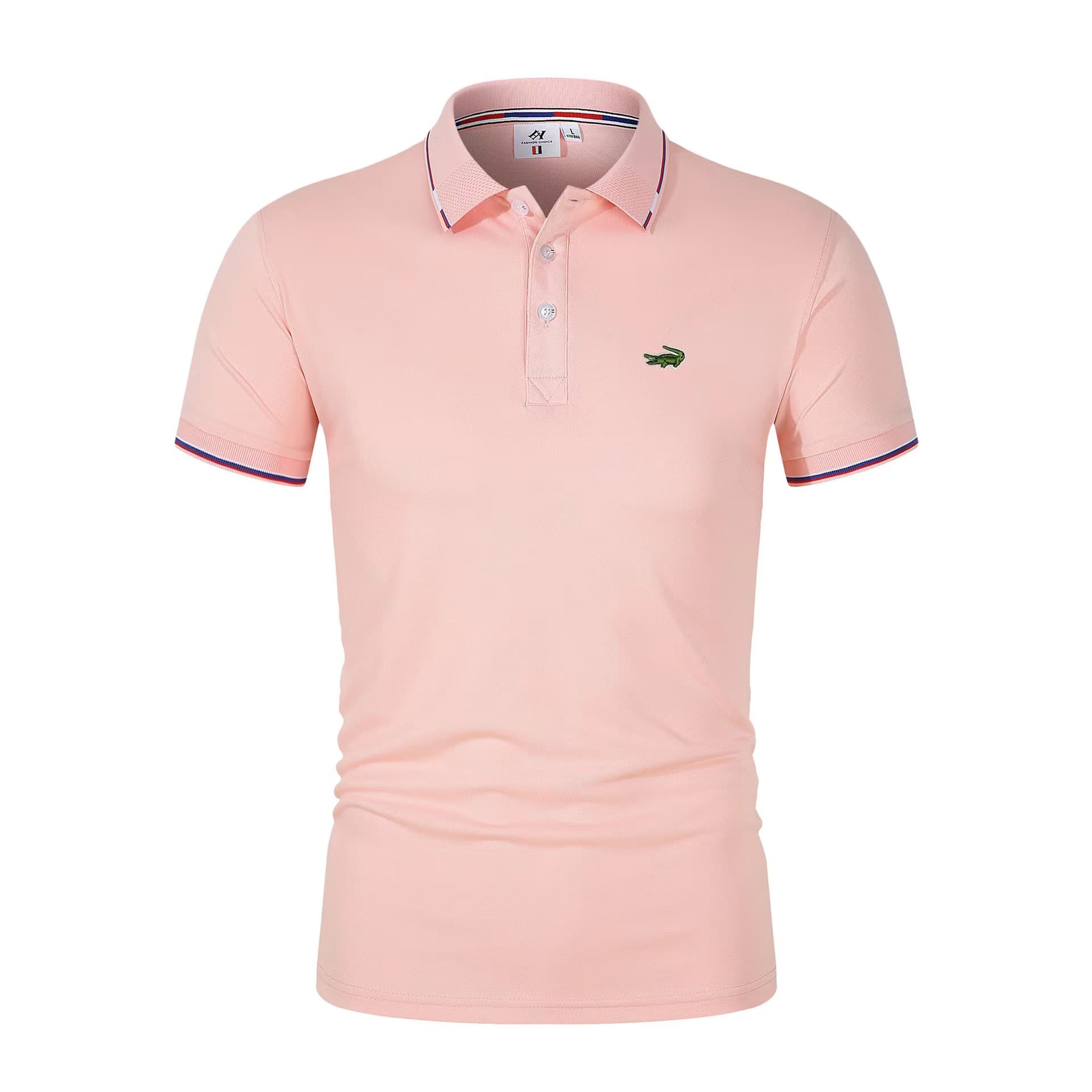 Polos homme en coton brodé, collection printemps-été, décontractés et respirants, à revers.