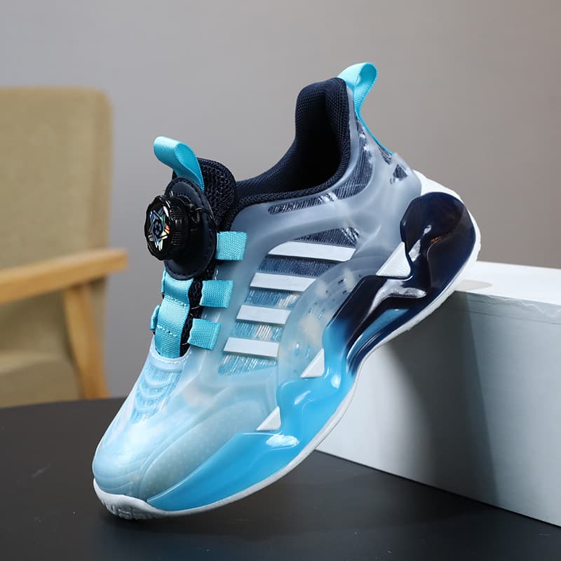 Chaussures pour garçons, nouvelle collection printemps-automne 2023, maille respirante, boucle rotative blanche, chaussures de sport pour enfants, c