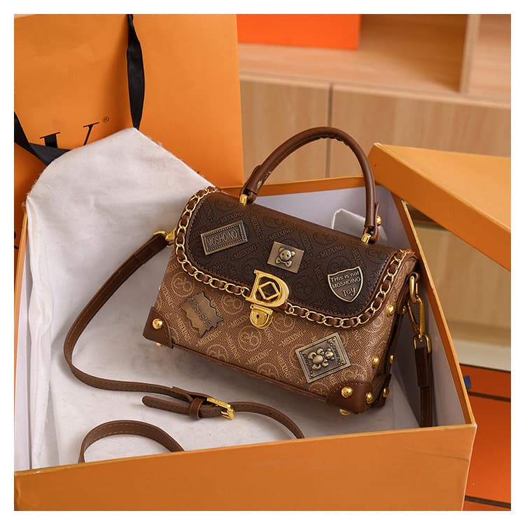 Crossbody Bag Textured Badge OPAGE Small Leather Crossbody Bags For Women, Cross Body Shoulder Handbags Crossbody Purses For Women With Top Handle
