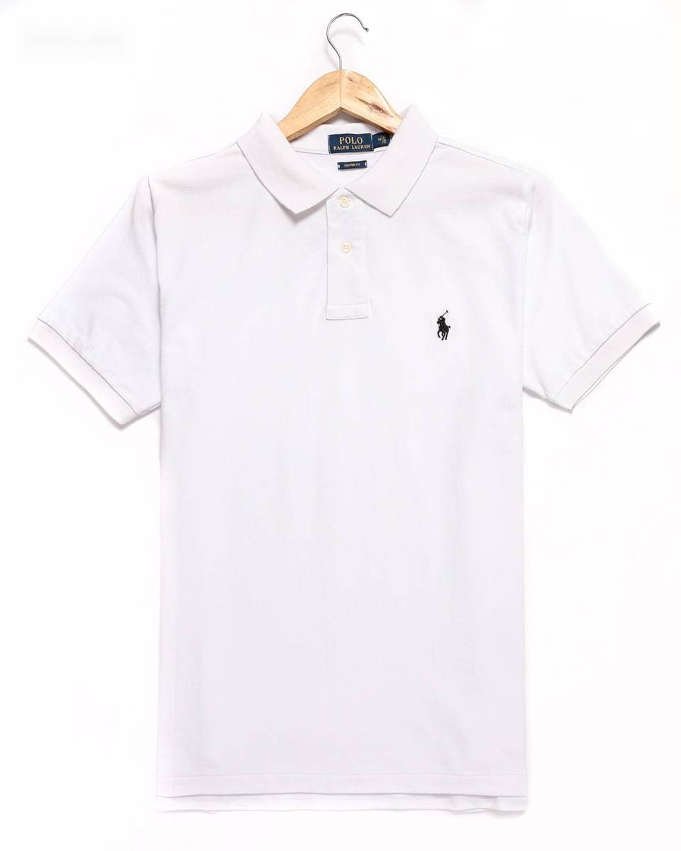 Polo RL Pony Logo pour homme, brodé, en coton uni, grande taille, manches courtes, coupe ample.