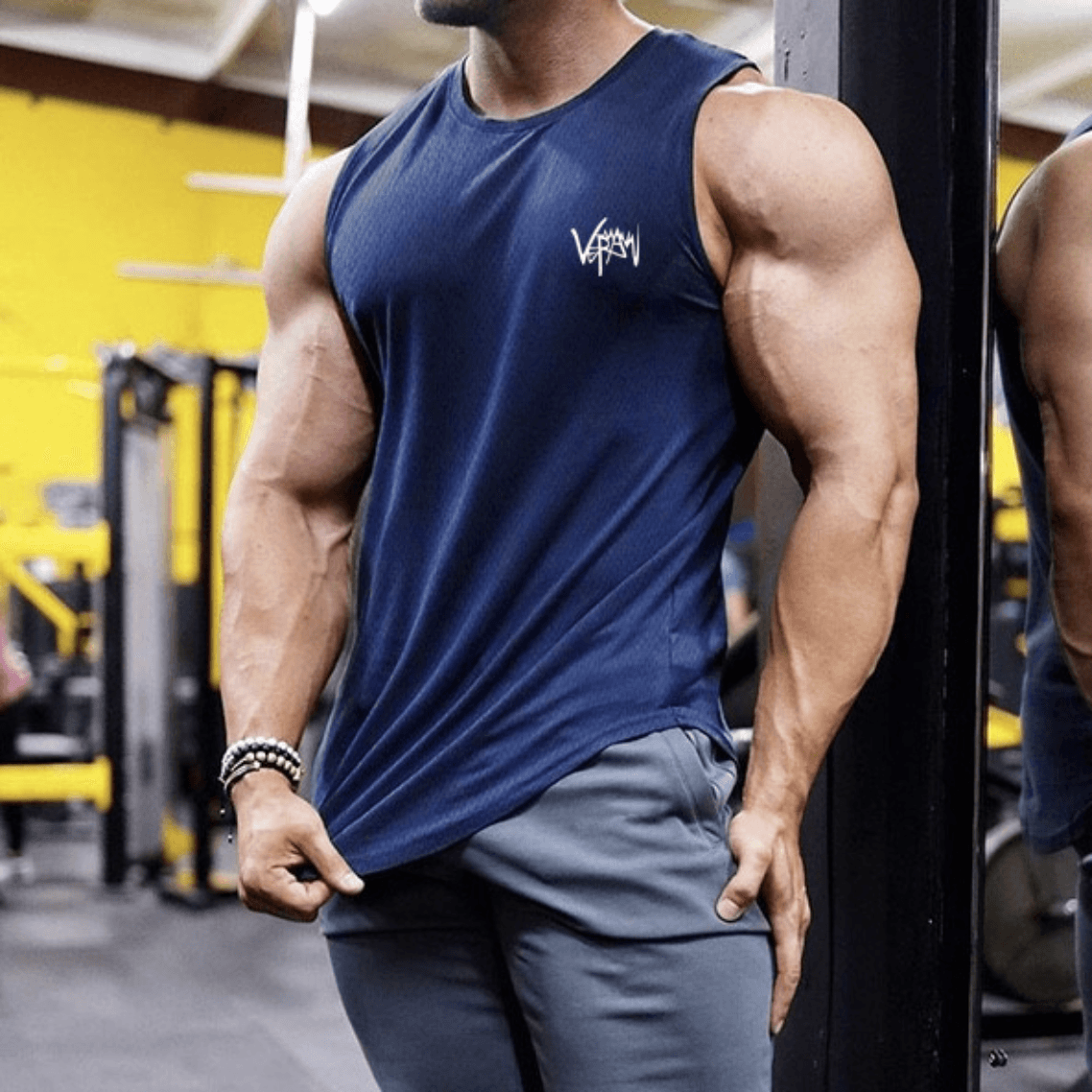 Men's Clothing Sleeveless Vest Quick Drying Sports Loose Short Sleeved T Shirt Trendy Brand Ins Fitness Clothes Plus Size Basketball Training Clothes