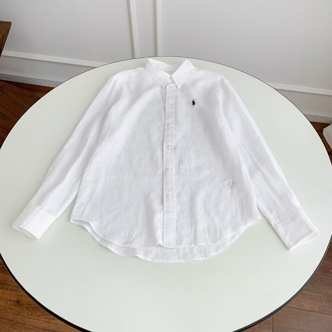 Chemise boutonnée en lin pour femme Lauren avec logo poney brodé