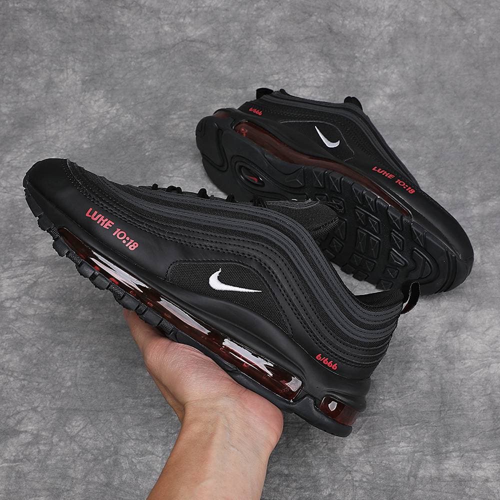 Chaussures Nike Air Max 97 pour homme et femme, triple noir et blanc, Sean Wotherspoon T, baskets d'extérieur, pointures 36-45