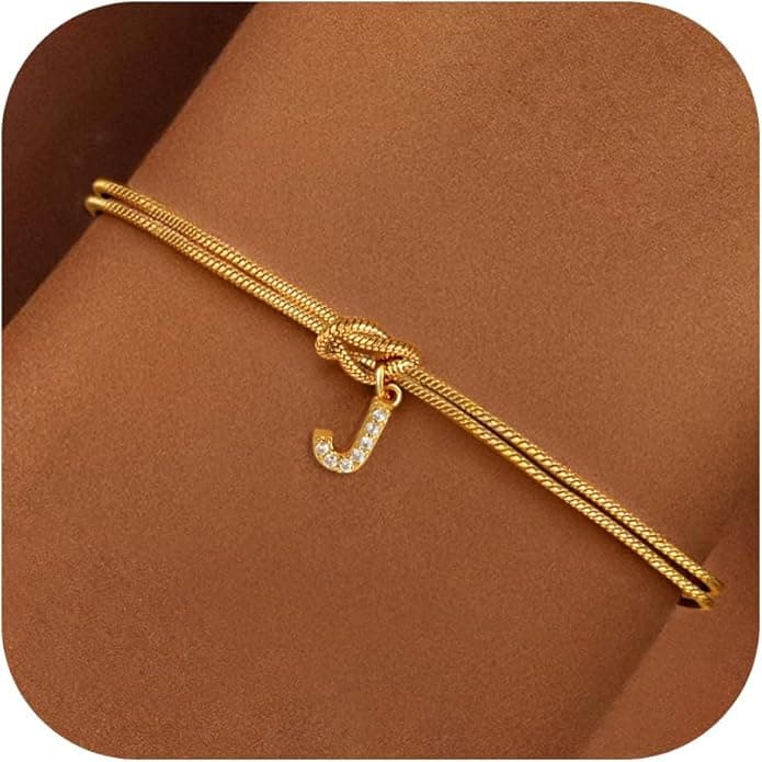 Bracelet en zircon avec 26 lettres, tendance, nœud concentrique, rond, en os de serpent, pour couple, amitié, bijoux de main