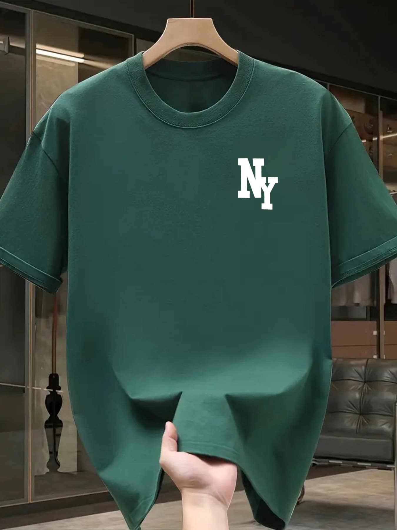 Men's 100% Cotton Stretch Fabric T-Shirt Casual Round Neck Short Sleeve With Print Ideal Gift Comfortable And Breathable For All Seasons Gift For Men