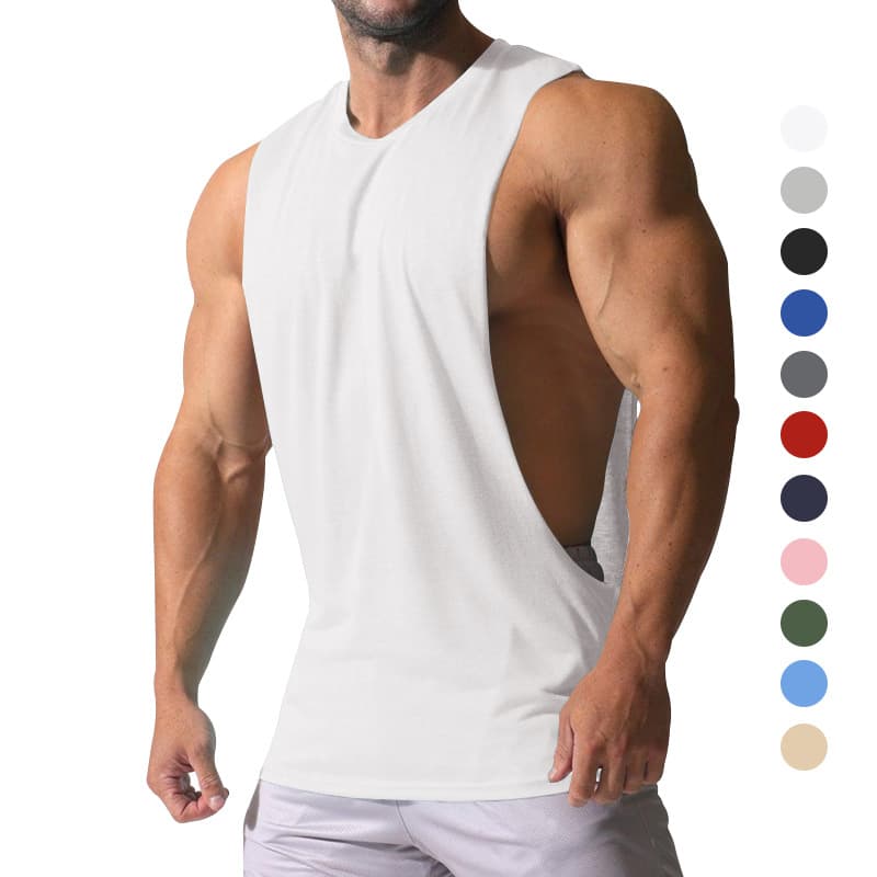 Men's Clothing New Men's Vest Muscular Men's Sports And Leisure Solid Color Men's Sleeveless Vest T Shirt