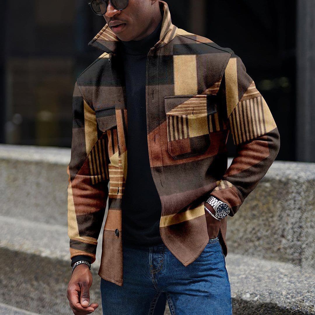 Man's clothing Men's cardigan button coat hoodie 3D printing multi-color top men's wear