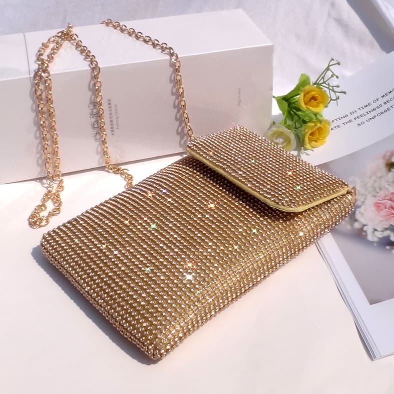 Evening Bags Diamond-encrusted Mobile Phone Bag Women's Crossbody Bag Chain Shoulder Bag Advanced Sense Vertical Evening Small Bag