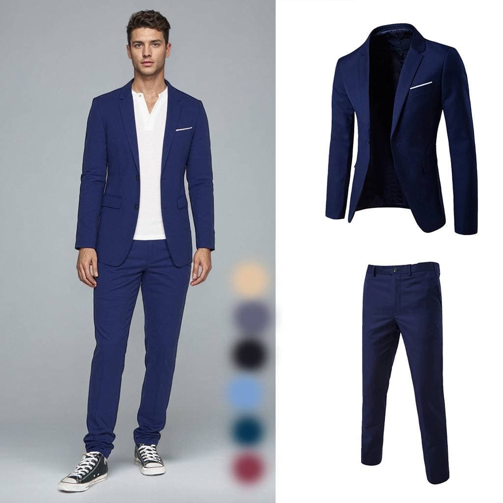 Men's Clothing Suit suit men's two piece business professional formal small suit slim groomsmen groom wedding dress