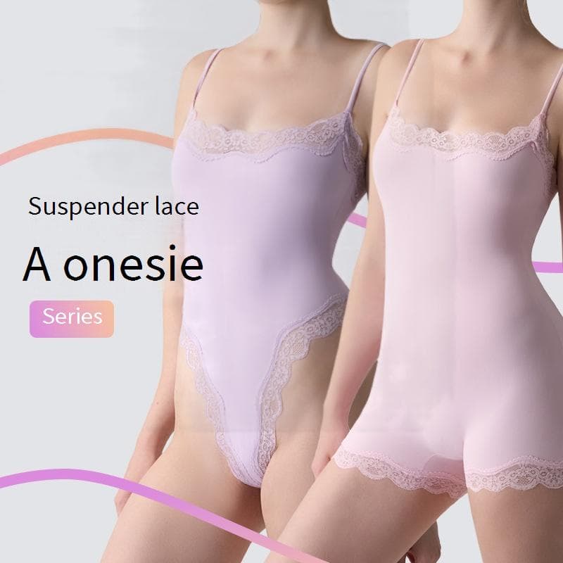 Women's Intimates Lace Edge Adjustable Jumpsuit Tight Inner Vest Double Layer Body Shaping Clothes Female Sling