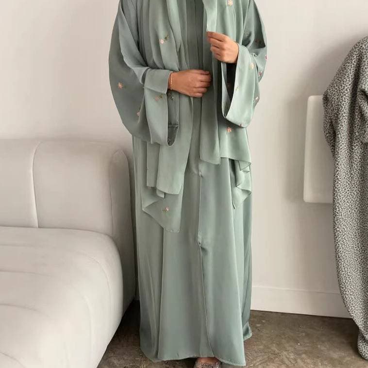 Modest Abaya Dress Long Solid Color Robe Loose Abaya Cardigan Arabic Loose Fit Muslim Dress For Women