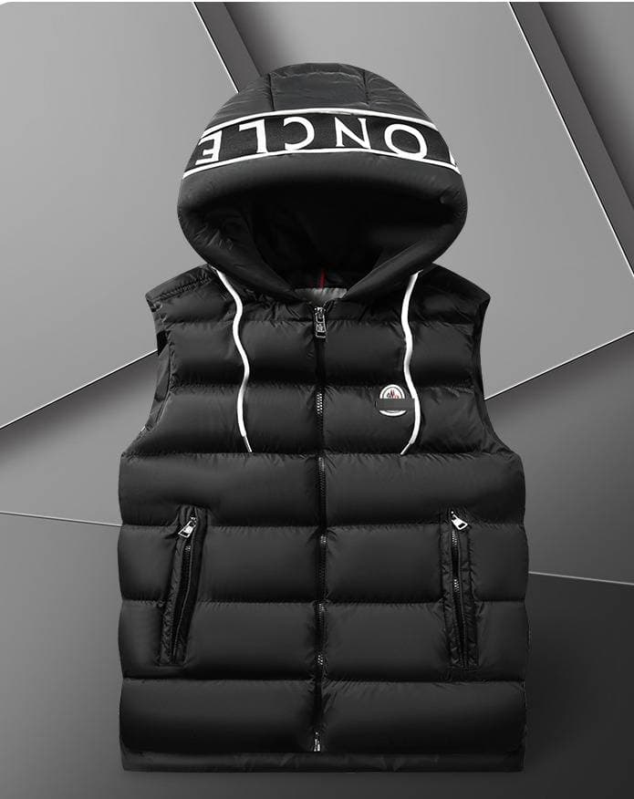 Doudoune sans manches à capuche pour homme - Gilet en duvet imperméable, vêtement d'extérieur chaud pour l'hiver, idéal pour le streetwear et le