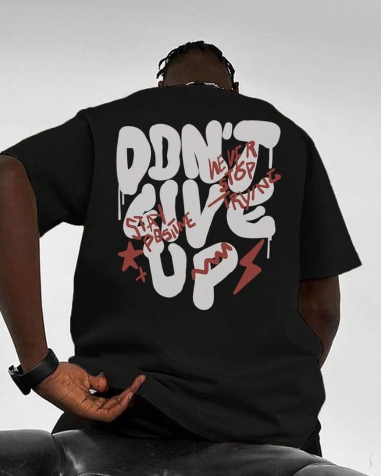 Men's Clothing 230GSM Oversized Tee - Graffiti Back Print Cotton T-Shirt | Hip Hop Streetwear Essential (Bulk Supply Available)