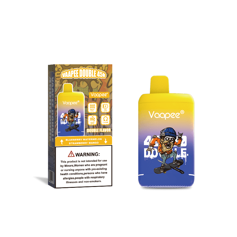Cigarettes électroniques jetables à petit prix, lot de 10, 45 000 bouffées, 2 saveurs en 1.