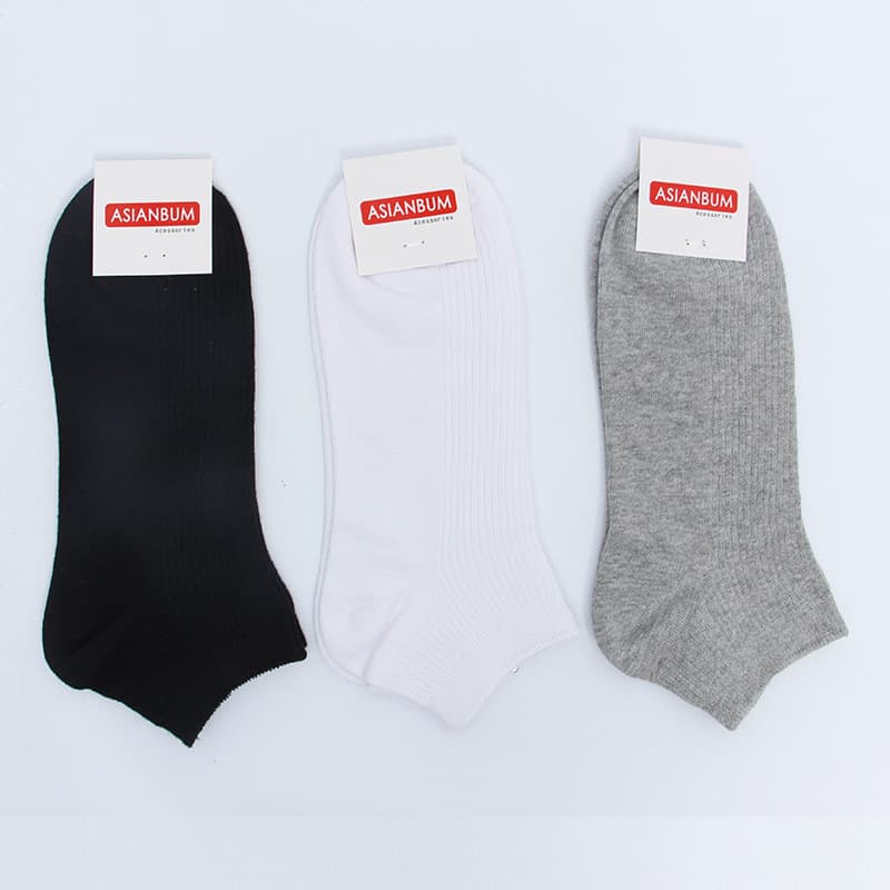 Men's clothing cotton solid color fashion simple mesh breathable sports leisure low short tube boat socks
