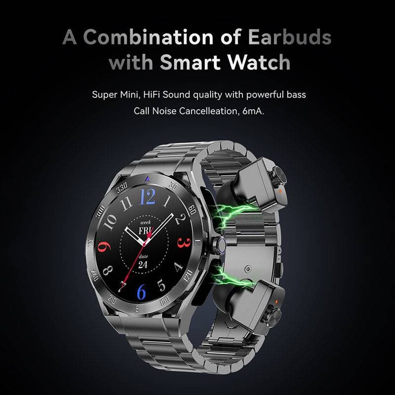 F33-Smart watch equipped with wireless earphones, 280mAh rechargeable battery, wireless connection, sleep tracker