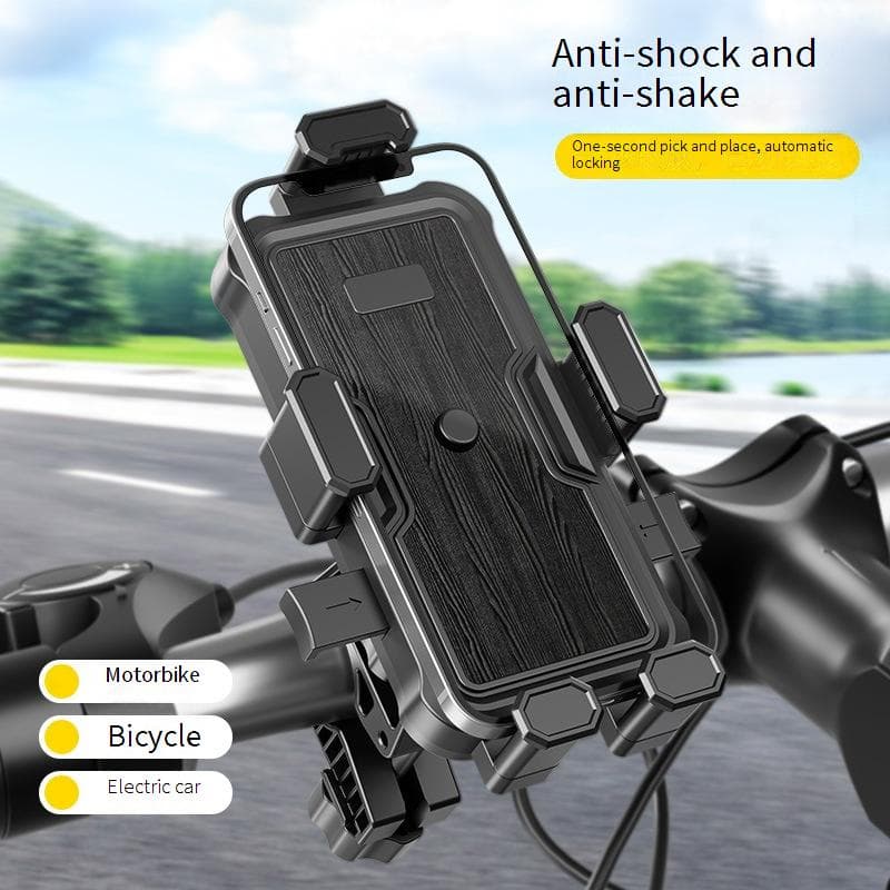 Universal Bike Phone Mount For Handlebars/Mirror, Shockproof Motorcycle Phone Holder, Waterproof With Umbrella Option, Compatible With All Smartphones