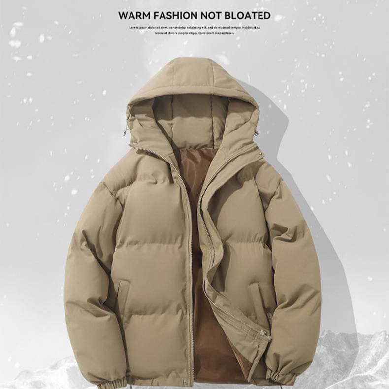 Men's Winter Hooded Puffer Jacket - Oversized Streetwear Coat, Lightweight Polyester Fill, Trendy Unisex Design (M-4XL, 8 Colors)