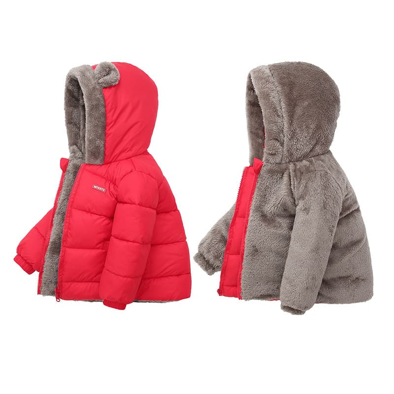 Kids Clothing children's lambskin cotton coat boys new cotton coat girls baby thickened hooded cotton coat small and medium children's winter clothes