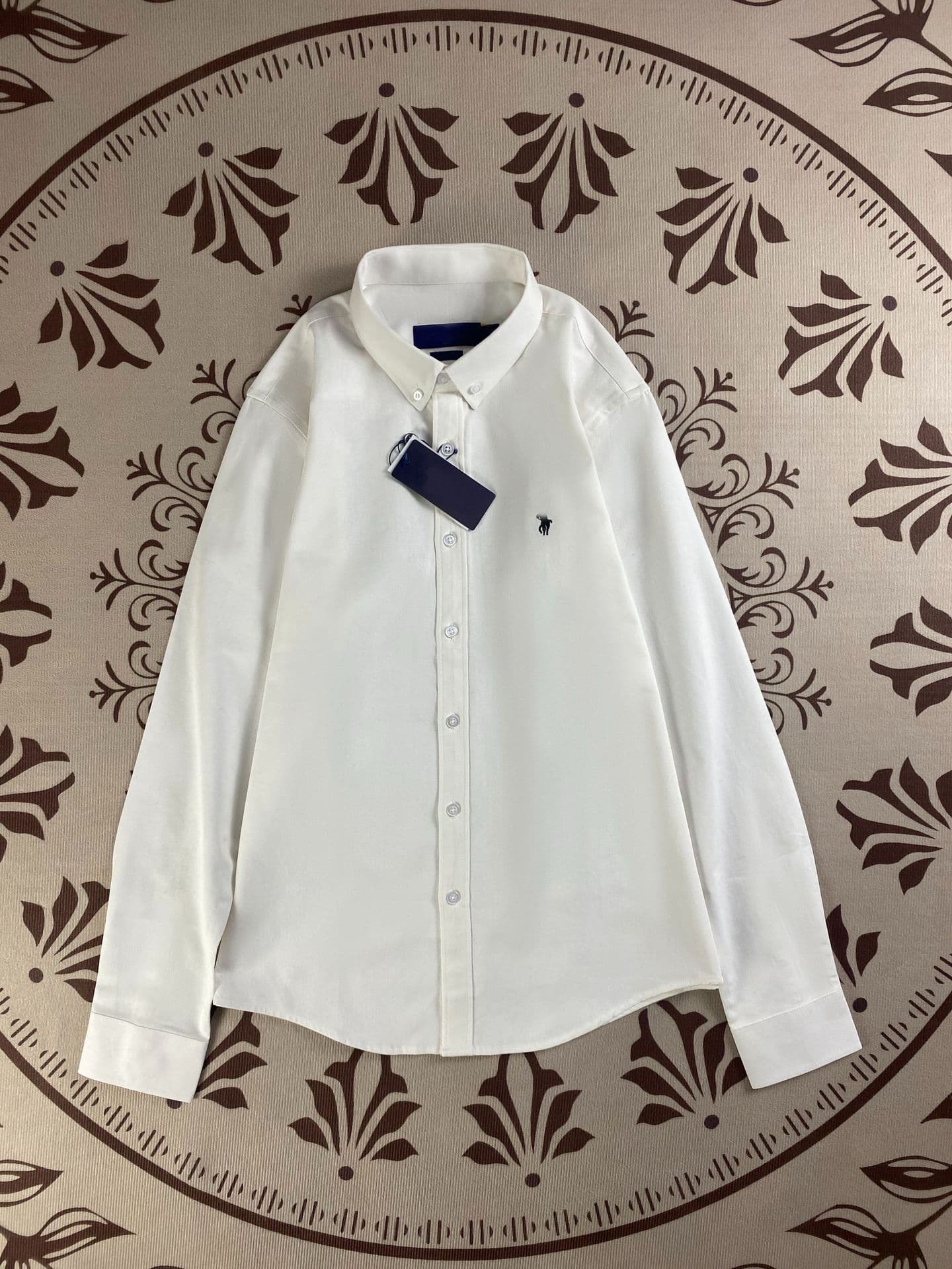 Chemise classique décontractée à manches longues 100 % coton