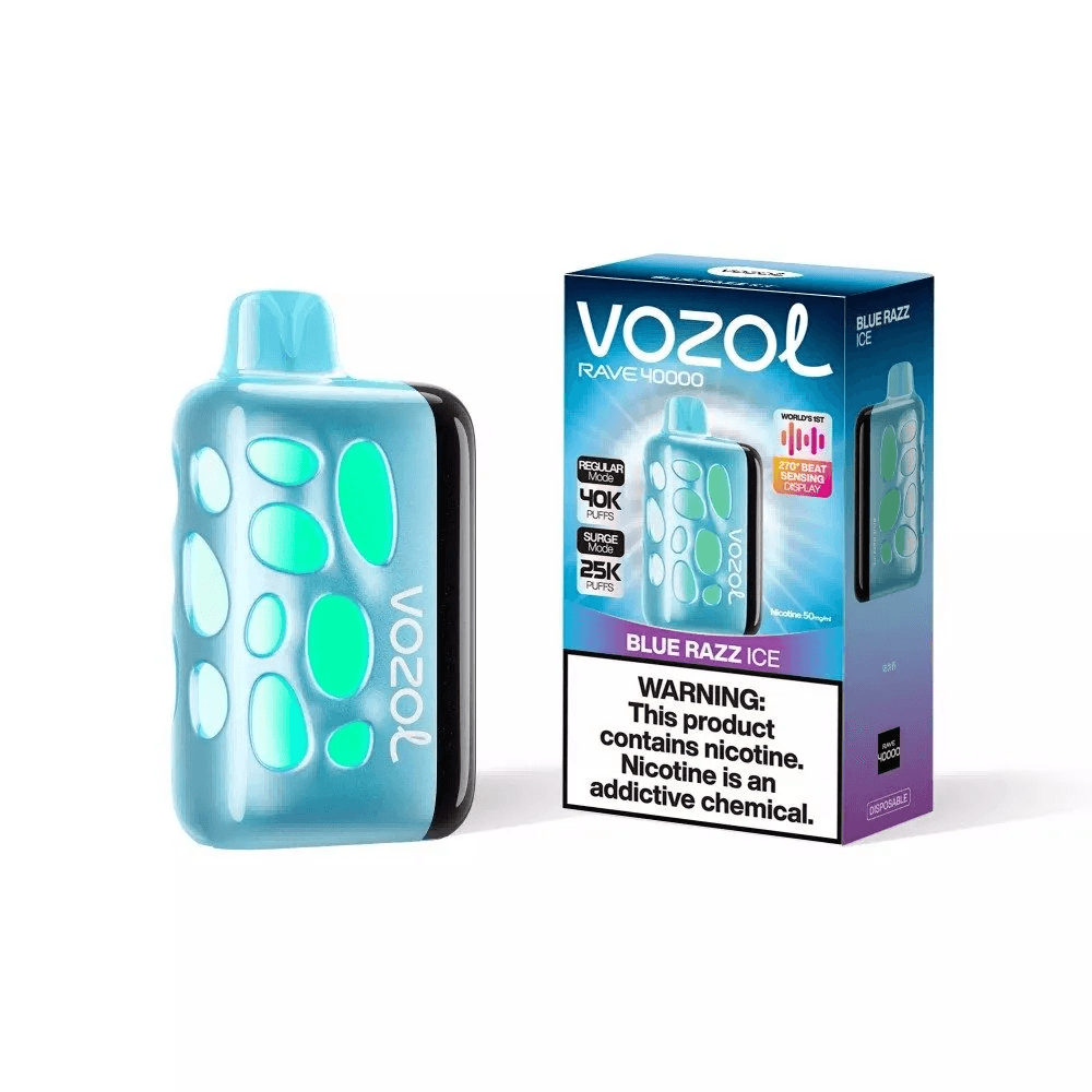 Entrepôt UE Vozol Rave 40000 Vape jetable Puff 40k Cigarette électronique Contrôle du flux d'air Vape Pakete Ice Fruit Combos 1 PCS