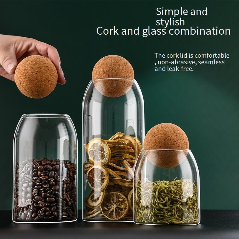 Airtight Glass Storage Jars For Kitchen - Clear Pantry Containers For Coffee Beans, Grains & Dry Food (Set Of 3, BPA-Free, Leakproof)