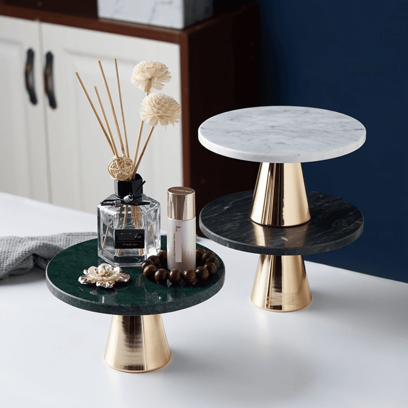 Nordic Ins Style Dessert Table Decoration Cake Stand Photo Table Creative Natural Marble Cake Display Tray