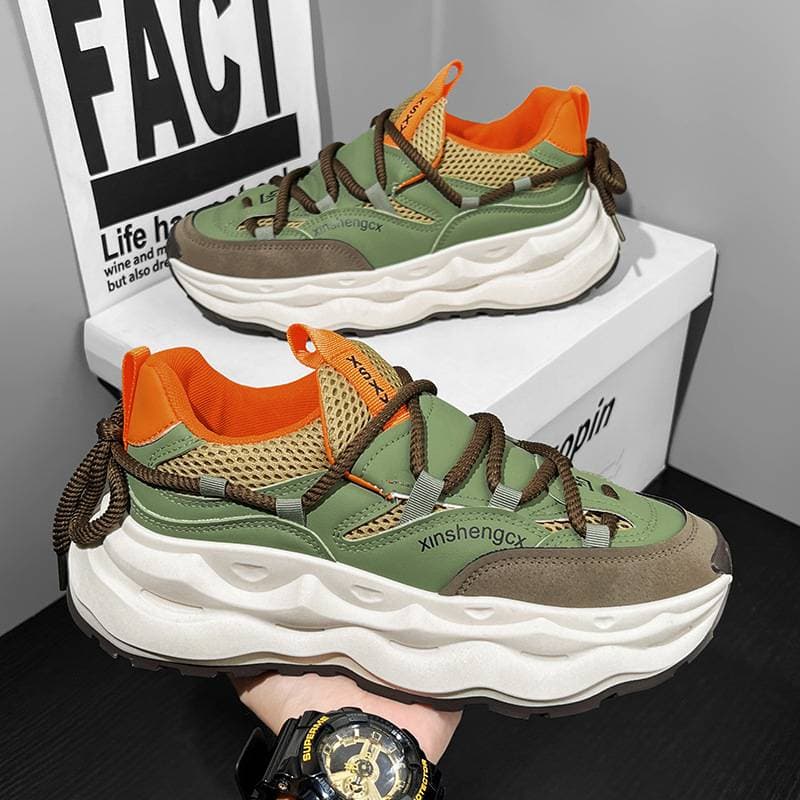 New Breathable Mesh Top Thick Sole Increase Fashion Sports Casual Shoes