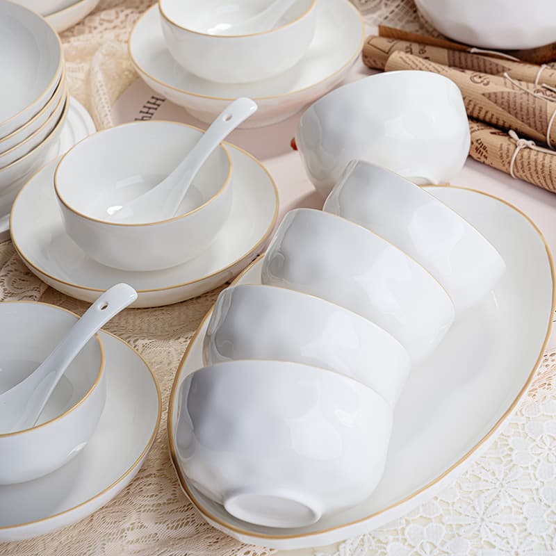 Underglaze Ceramic Tableware Set Rice Bowl Household High End Bowl And Plate Set