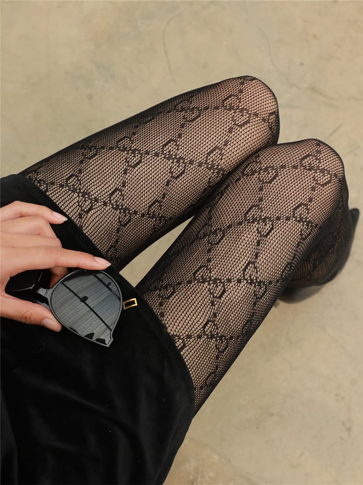 Collants résille jacquard Sexy Base, référence 3071