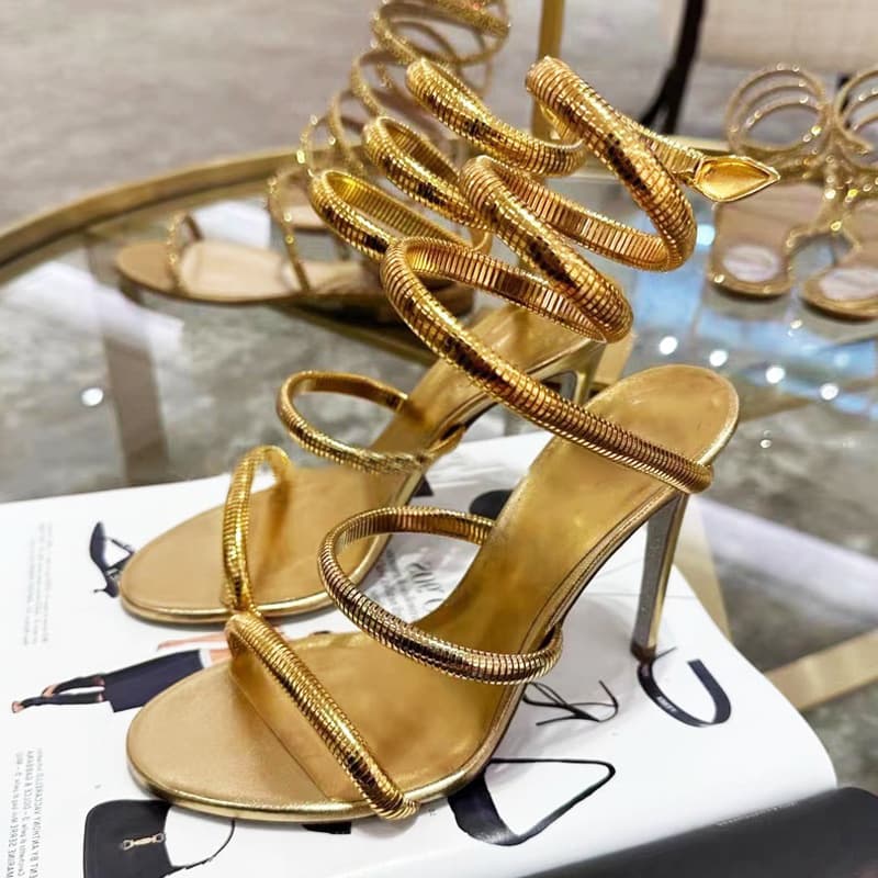 Fashionable Wraparound High Heel Sandals For Women Celebrity Inspired Knot Tied Slippers Stylish Plus Size Footwear