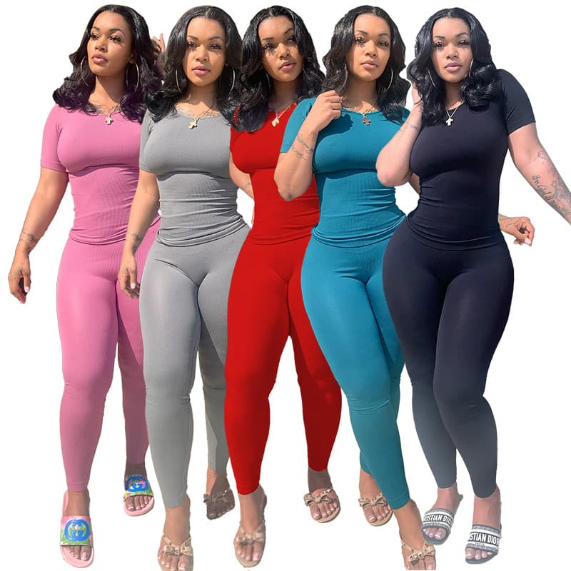 Women's High-Waist Workout Set – Elastic Sports Bra & Leggings Two-Piece Outfit