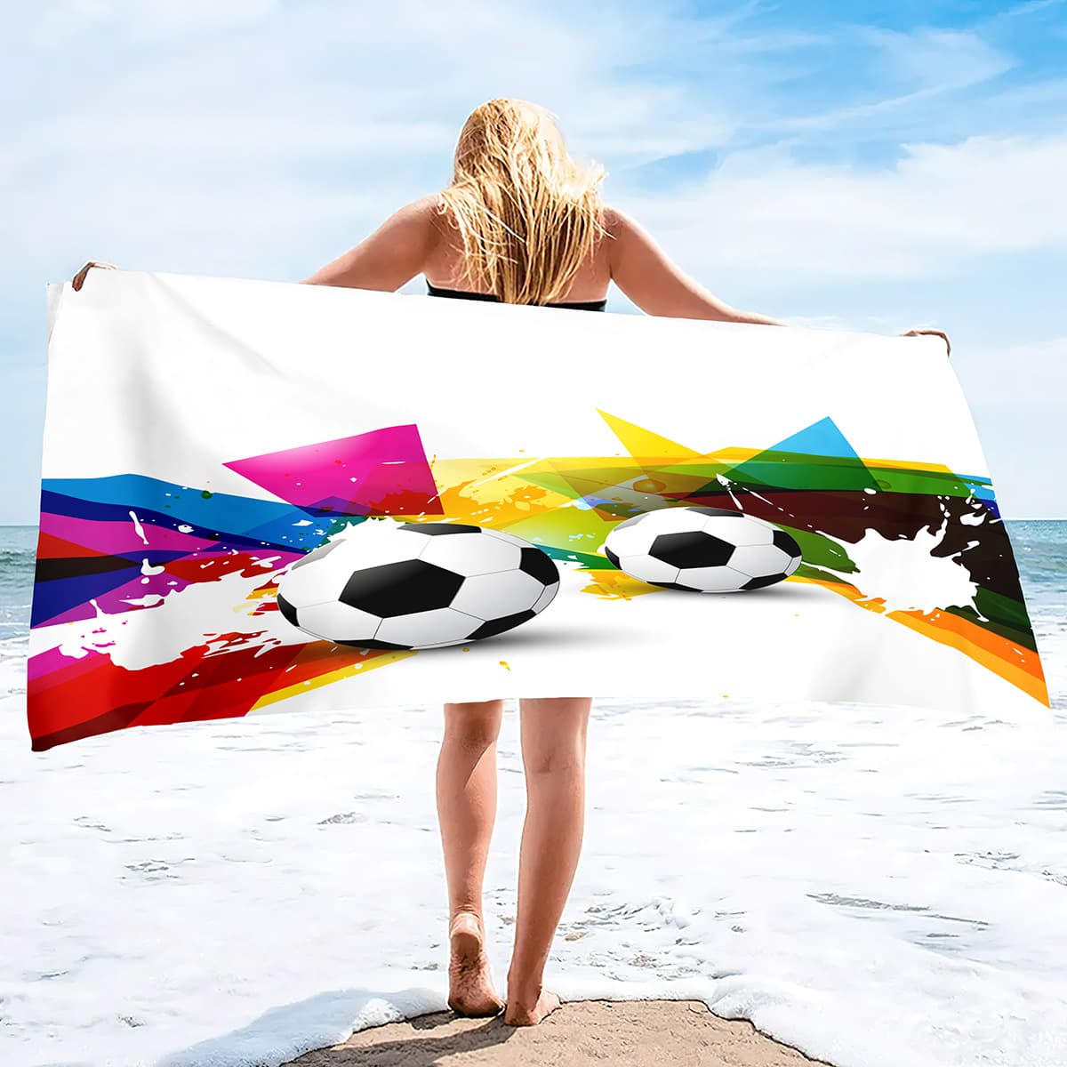 Football Series Beach Towel Swimming Towel Microfiber Sports Towel