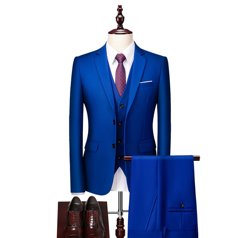 Men's suits, groomsmen's suits, three-piece suits, solid color, slim, Korean style, business casual, fashionable and trendy men's suits