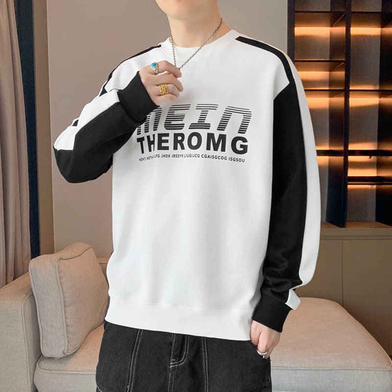 Trendy clothing men's new spring and autumn casual loose top youth fashion versatile long sleeves