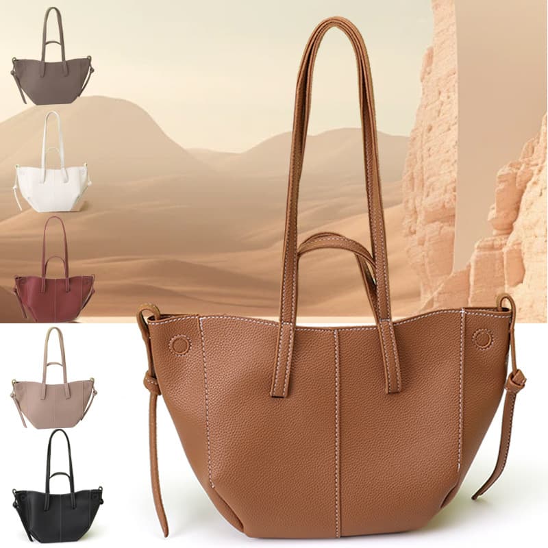 2026 High Quality 2 New Wings Bag Retro Large Capacity Commuter Tote Bag Handbag Bucket Bag