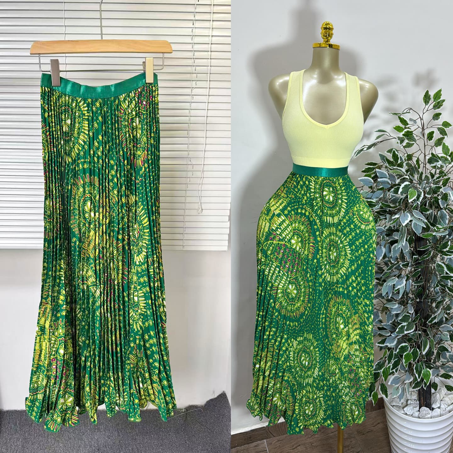 Vintage Floral Print A-Line Midi Skirt With High Waist - Boho Chic Swing Skirt For Women​
